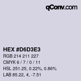 Color code: HEX #D6D3E3 | qconv.com