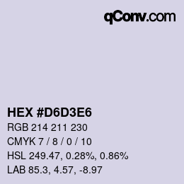 Color code: HEX #D6D3E6 | qconv.com