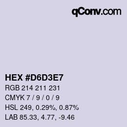 Color code: HEX #D6D3E7 | qconv.com