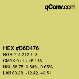 カラーコード: HEX #D6D476 | qconv.com