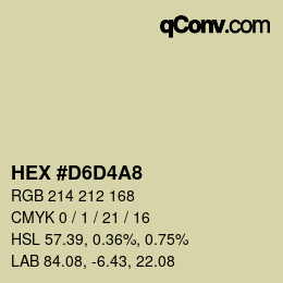 カラーコード: HEX #D6D4A8 | qconv.com