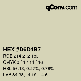 カラーコード: HEX #D6D4B7 | qconv.com