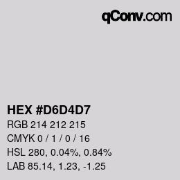 カラーコード: HEX #D6D4D7 | qconv.com