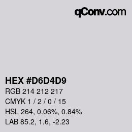 カラーコード: HEX #D6D4D9 | qconv.com