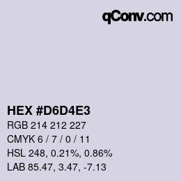 Color code: HEX #D6D4E3 | qconv.com