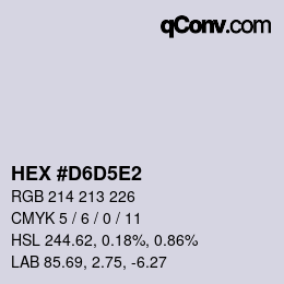 Color code: HEX #D6D5E2 | qconv.com