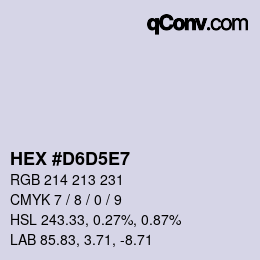 Color code: HEX #D6D5E7 | qconv.com