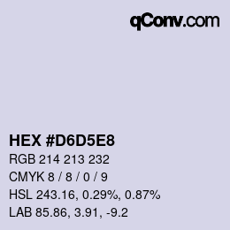 Color code: HEX #D6D5E8 | qconv.com