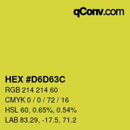 Color code: HEX #D6D63C | qconv.com