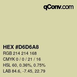 Color code: HEX #D6D6A8 | qconv.com