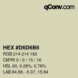 Color code: HEX #D6D6B6 | qconv.com