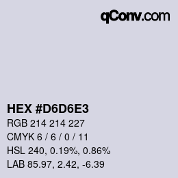 Color code: HEX #D6D6E3 | qconv.com