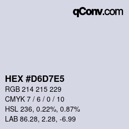 Color code: HEX #D6D7E5 | qconv.com