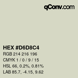 Color code: HEX #D6D8C4 | qconv.com