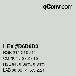 カラーコード: HEX #D6D8D3 | qconv.com