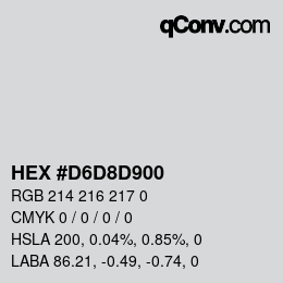 颜色代码: HEX #D6D8D900 | qconv.com
