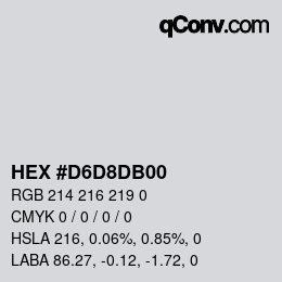 Color code: HEX #D6D8DB00 | qconv.com