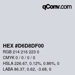 カラーコード: HEX #D6D8DF00 | qconv.com