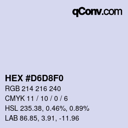 カラーコード: HEX #D6D8F0 | qconv.com