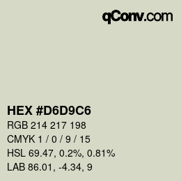 Color code: HEX #D6D9C6 | qconv.com