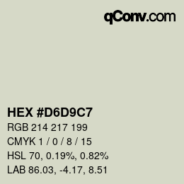 Color code: HEX #D6D9C7 | qconv.com