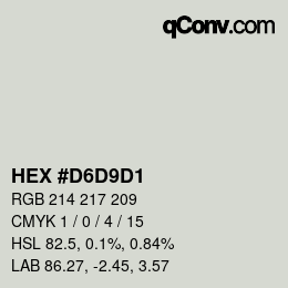 Color code: HEX #D6D9D1 | qconv.com