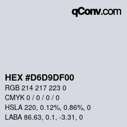 Color code: HEX #D6D9DF00 | qconv.com