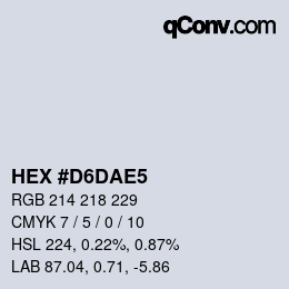 カラーコード: HEX #D6DAE5 | qconv.com