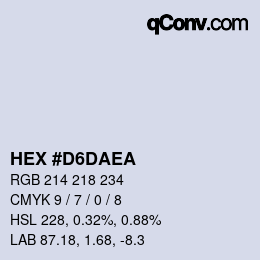 Farbcode: HEX #D6DAEA | qconv.com