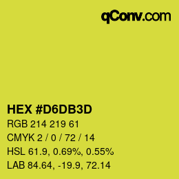 Color code: HEX #D6DB3D | qconv.com