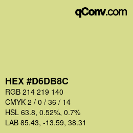 カラーコード: HEX #D6DB8C | qconv.com