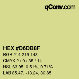 颜色代码: HEX #D6DB8F | qconv.com
