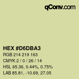 カラーコード: HEX #D6DBA3 | qconv.com