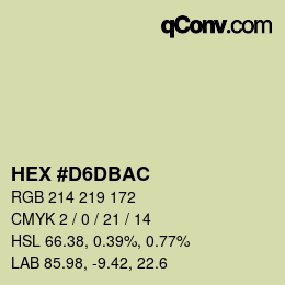 Color code: HEX #D6DBAC | qconv.com