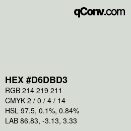 カラーコード: HEX #D6DBD3 | qconv.com