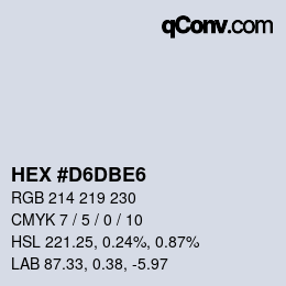 Farbcode: HEX #D6DBE6 | qconv.com