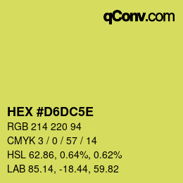 カラーコード: HEX #D6DC5E | qconv.com