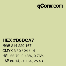 Color code: HEX #D6DCA7 | qconv.com