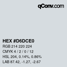 Color code: HEX #D6DCE0 | qconv.com