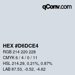 カラーコード: HEX #D6DCE4 | qconv.com