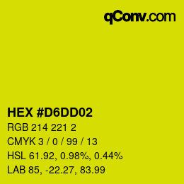 カラーコード: HEX #D6DD02 | qconv.com