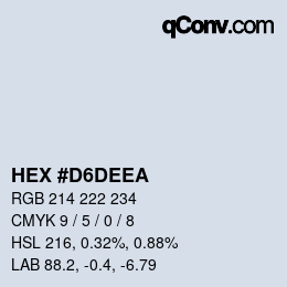 カラーコード: HEX #D6DEEA | qconv.com