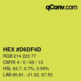 カラーコード: HEX #D6DF4D | qconv.com