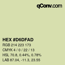 Farbcode: HEX #D6DFAD | qconv.com