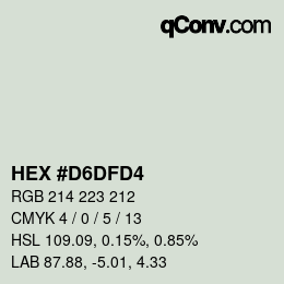 Color code: HEX #D6DFD4 | qconv.com