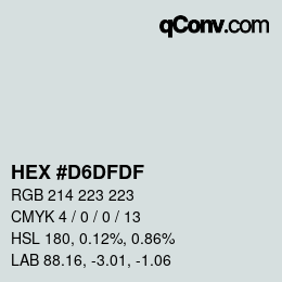 Farbcode: HEX #D6DFDF | qconv.com