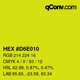 颜色代码: HEX #D6E010 | qconv.com