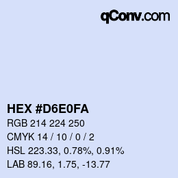 Farbcode: HEX #D6E0FA | qconv.com