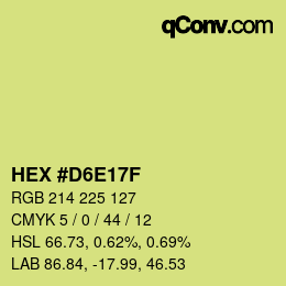 Code couleur: HEX #D6E17F | qconv.com