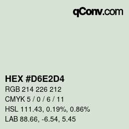颜色代码: HEX #D6E2D4 | qconv.com
